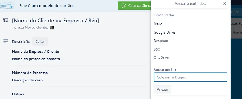 Anexar arquivos no Trello