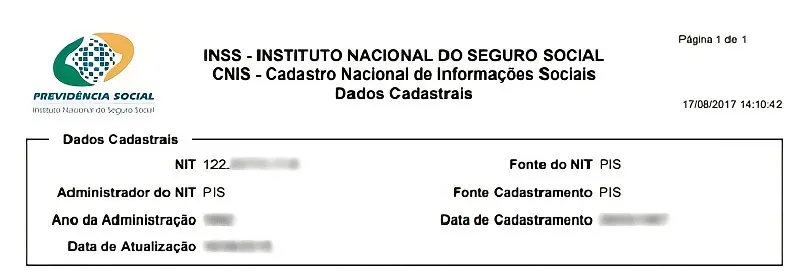 Dados Cadastrais do CNIS