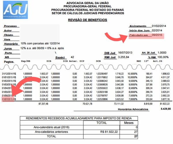 como calcular liquidação de sentença INSS