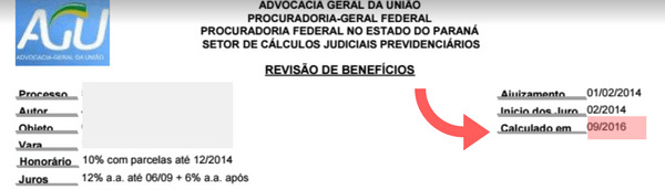 Cálculo liquidação de sentença previdenciária