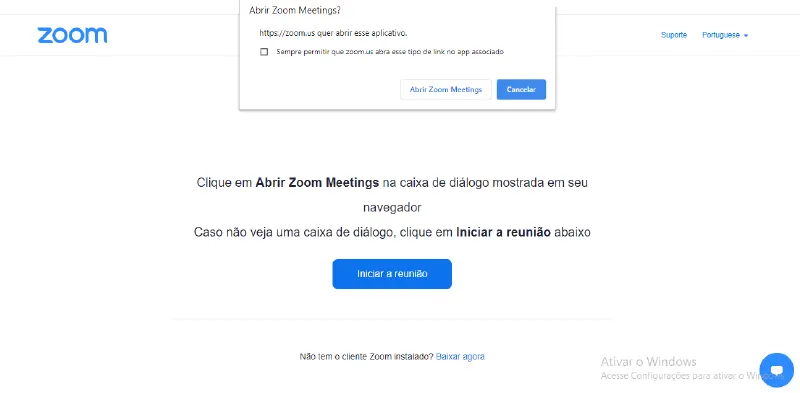 Entrar em uma audiência virtual pelo Zoom