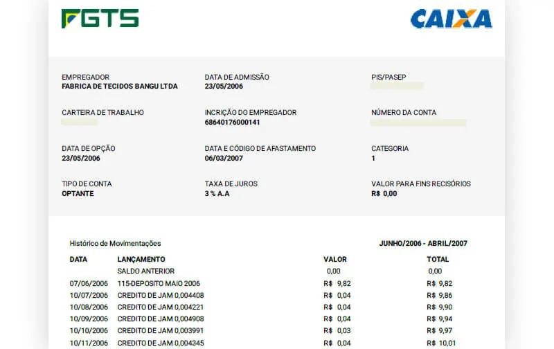 como analisar extrato do FGTS do cliente