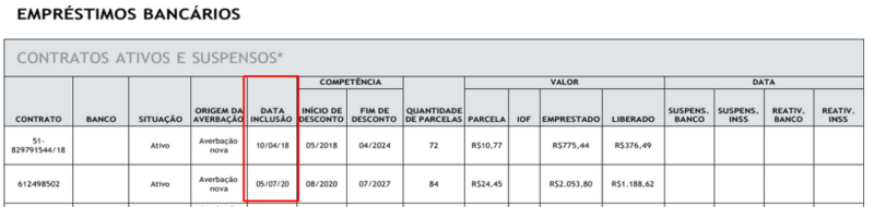 Como é um HISCON INSS