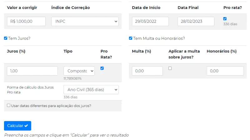 Como calcular juros e multas na atualização de débitos judiciais?