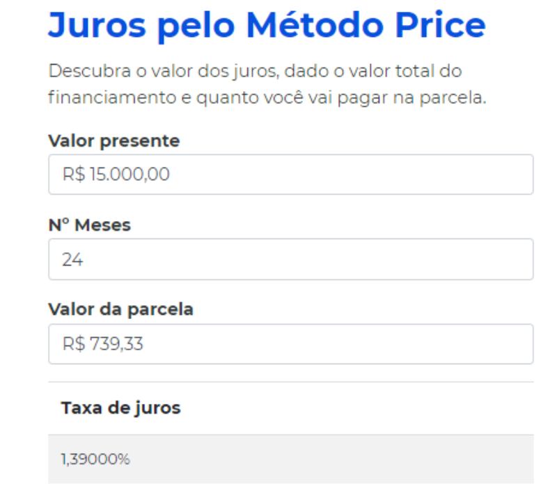 Como calcular juros no sistema de amortização Price