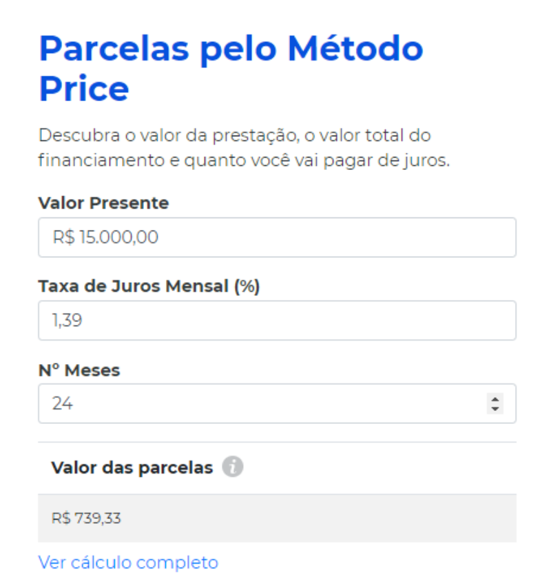 Como calcular parcelas no sistema de amortização Price