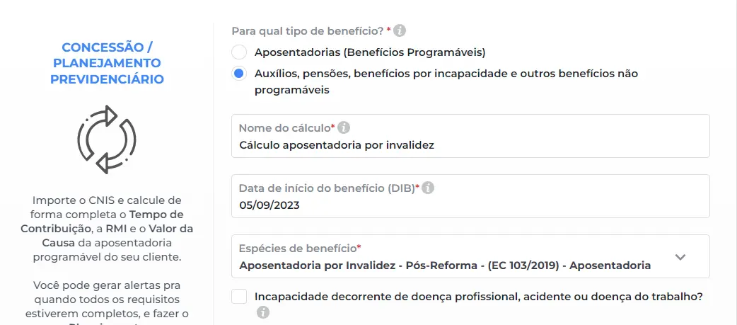 Cálculo da Aposentadoria por Invalidez