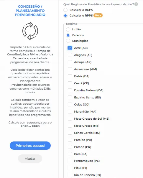 Como calcular RPPS do estado do Acre