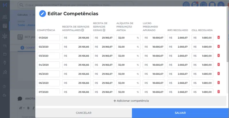 Como calcular recuperação de crédito tributário pra clínicas de saúde