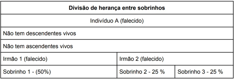 Divisão de herança entre sobrinhos