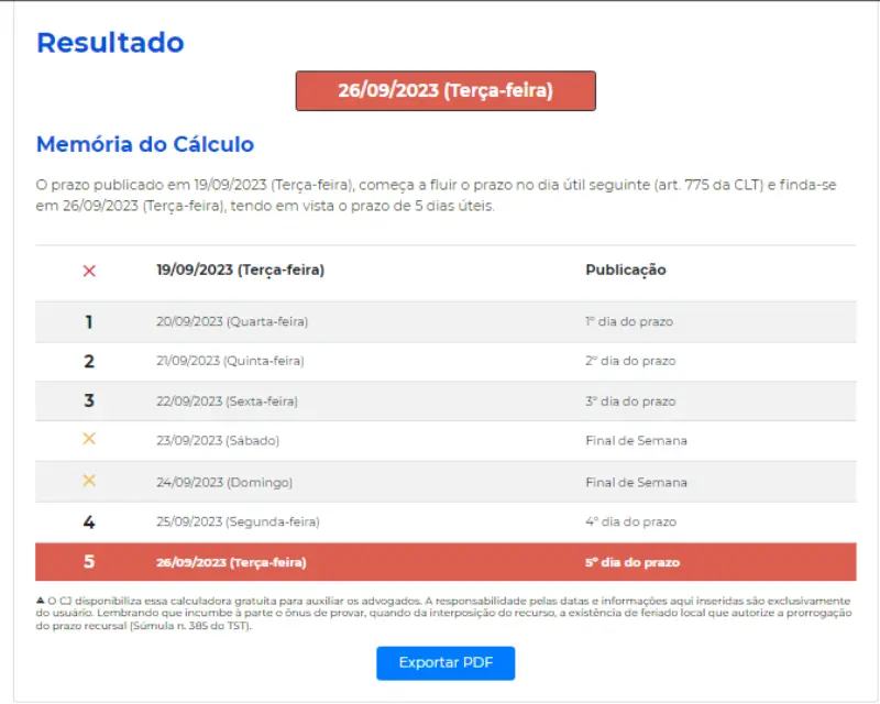 Como calcular prazo trabalhista