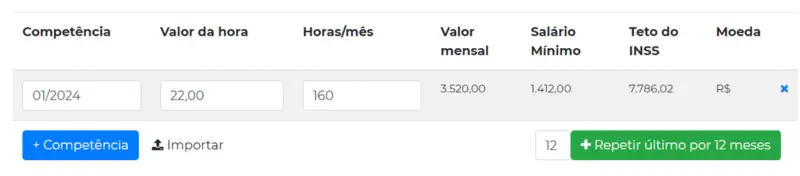 Como converter salários de hora para mês