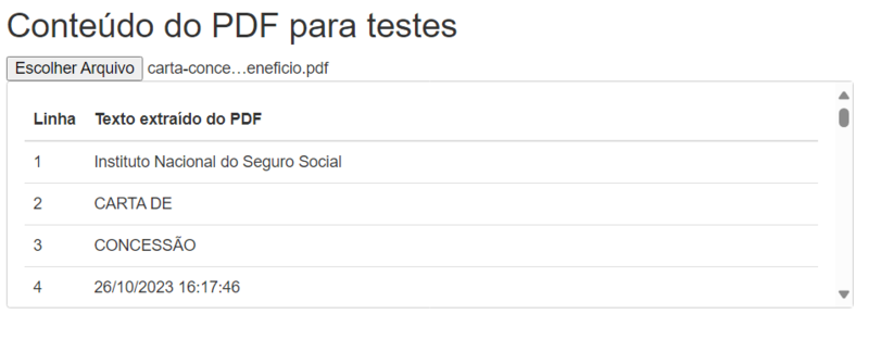 Regras de extração de texto para PDF