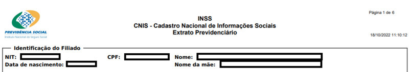 Identificação do Filiado Número PIS