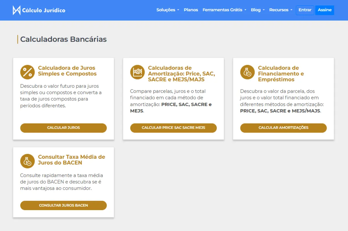Calculadora bancária