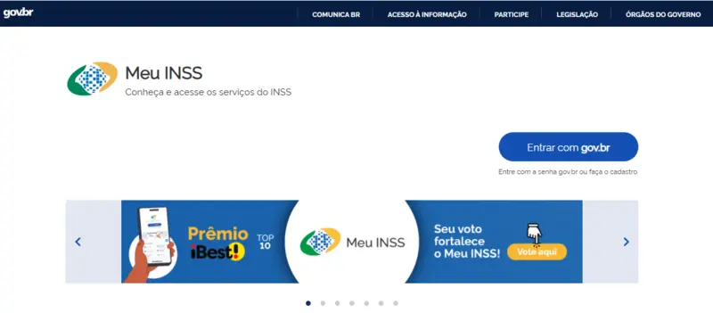 Página Inicial Meu INSS