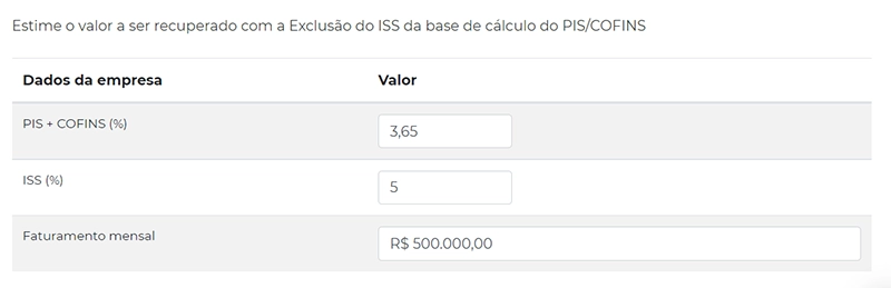 como calcular exclusão do ISS do PIS/COFINS grátis