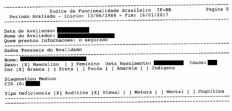 laudo IF-Bra pra aposentadoria da pessoa com deficiência