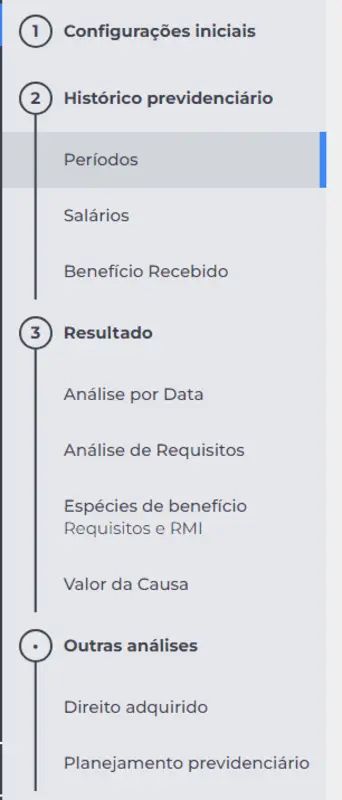 Demonstração de relatório no Cálculo Jurídico