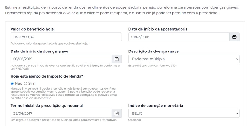 Como calcular restituição de imposto de renda em casos de doenças graves grátis?