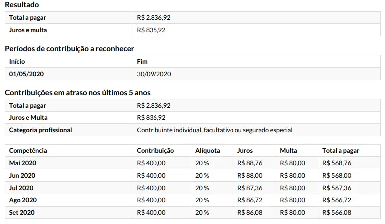 Como calcular contribuições em atraso?