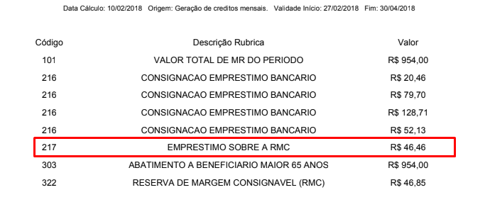 revisão emprestimo reserva margem consignável